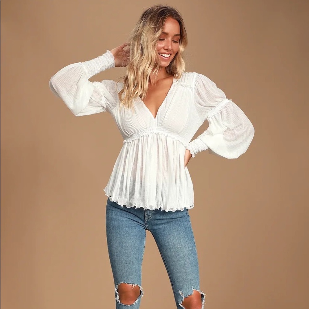 Free People Day Dreaming Long Boho Top L